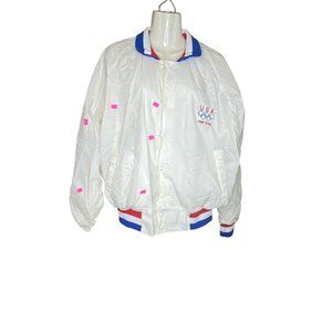 USA Logo Pla-Jac satin Bomber Jacket LG READ